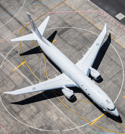 Aerial of P-8A on ground