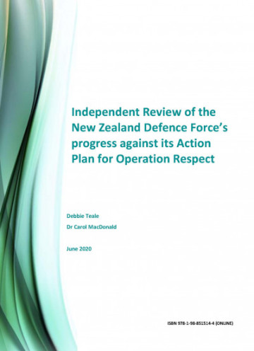 Independent Review on the New Zealand Defence Force's progress on the Action Plan for Operation Respect