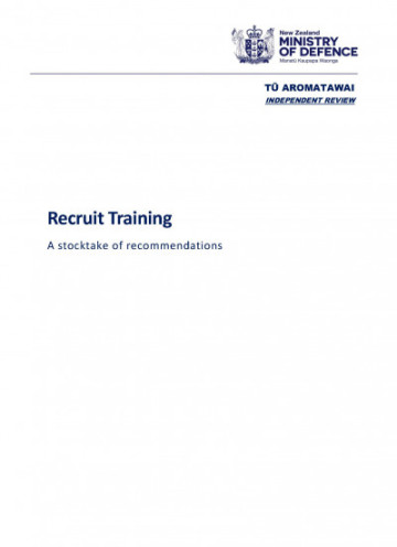 Recruit training: A stocktake of recommendations